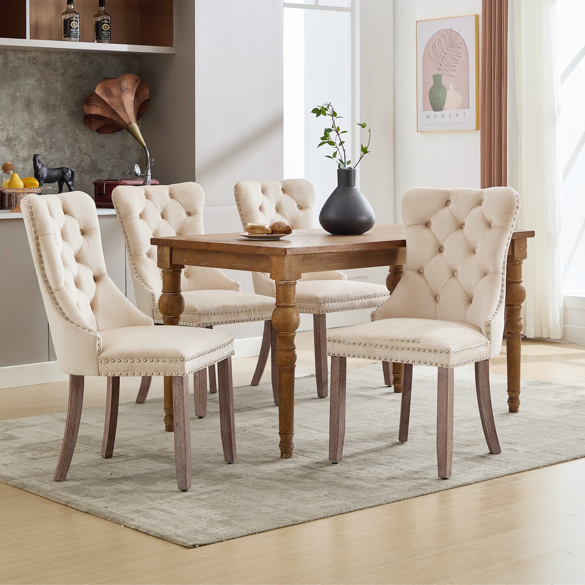 Side Chairs Beige Dining Room Chairs Modern Set Of Upholstered