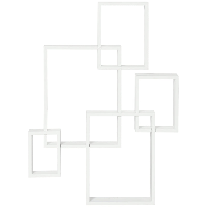 Floating Shelves Wall Mounted Interlocking Cube Display White – Rathwood