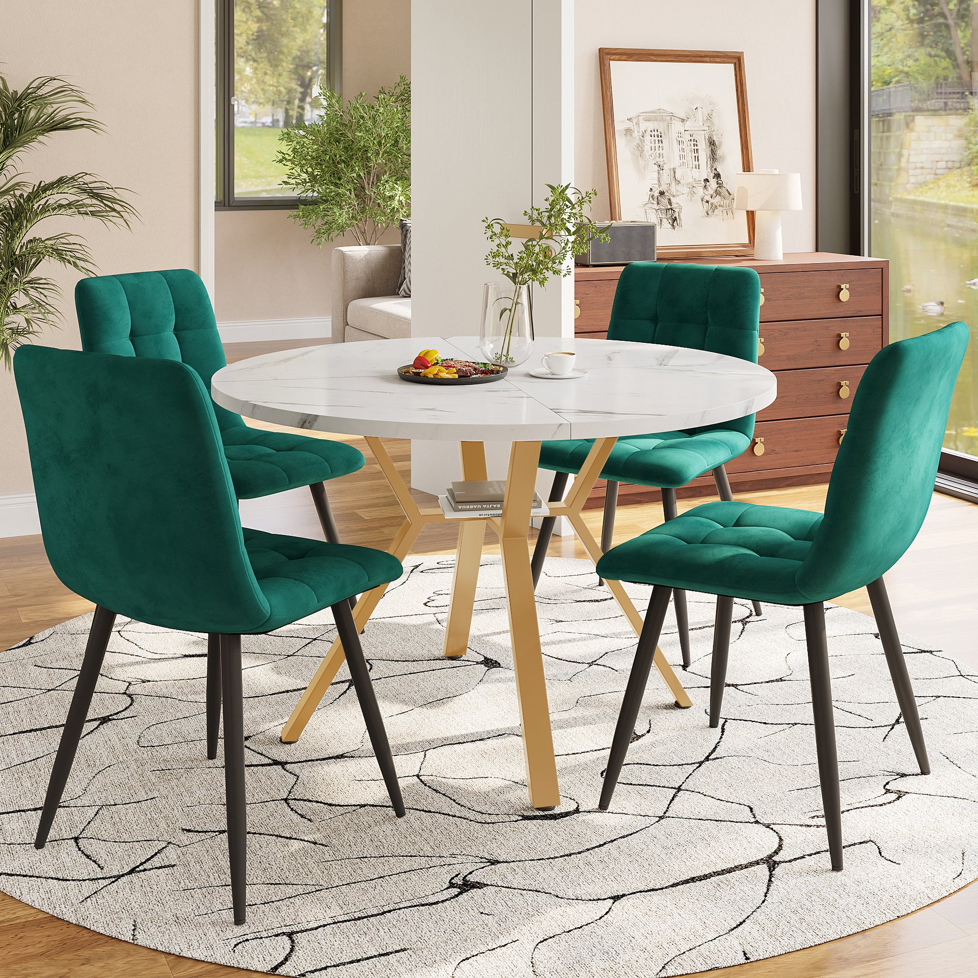 Decor Dining Table With Colourful Chairs Modern Design Colorful